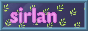 Button that says 'sirlan' in pink text, with a flashing ::3, on a scrolling background